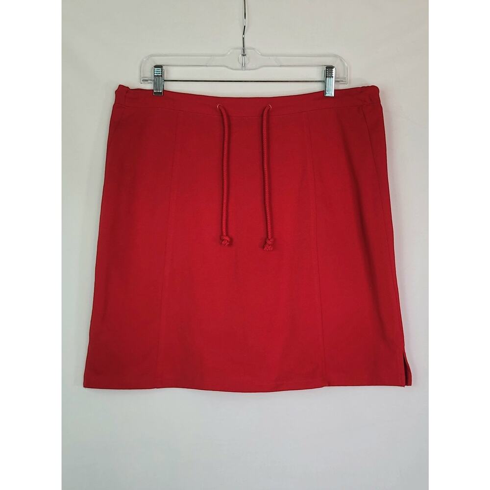 Karen Scott Red Pique Knit Activewear Skort Tennis Golf Pickleball Women's M